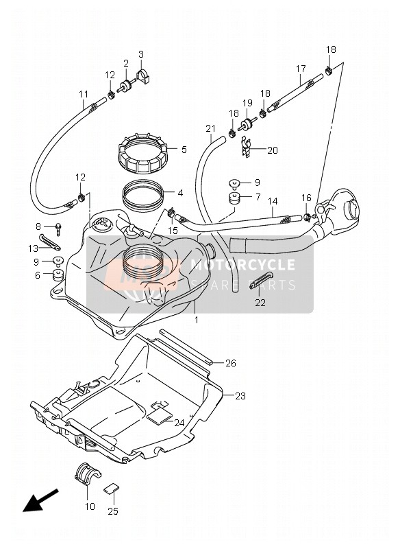 Suzuki AN650A BURGMAN EXECUTIVE 2005 Fuel Tank for a 2005 Suzuki AN650A BURGMAN EXECUTIVE